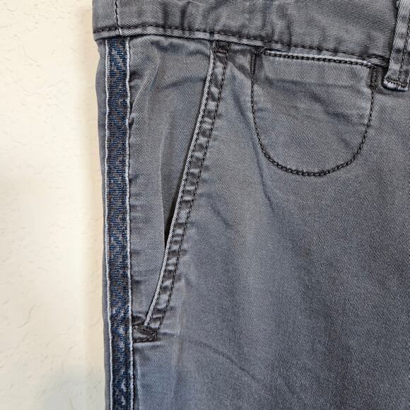 Chino by Anthropologie Gray Relaxed Embroidered Tuxedo Stripe Pants Women's 30 - Picture 6 of 13